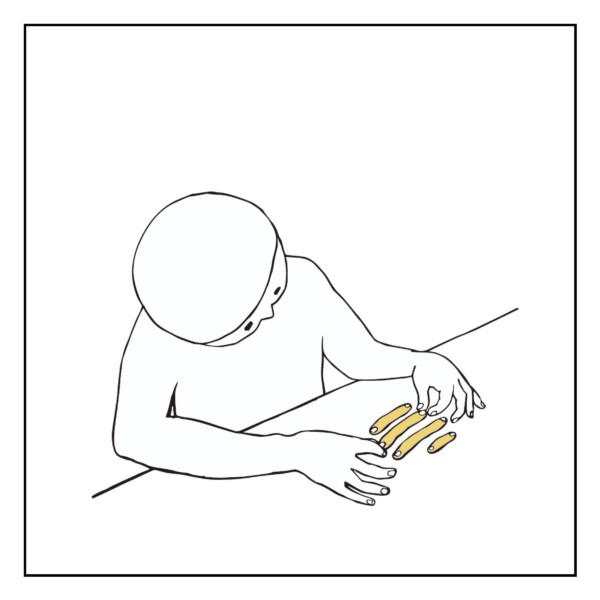 ボディジェクトの指(主観ドローイング)